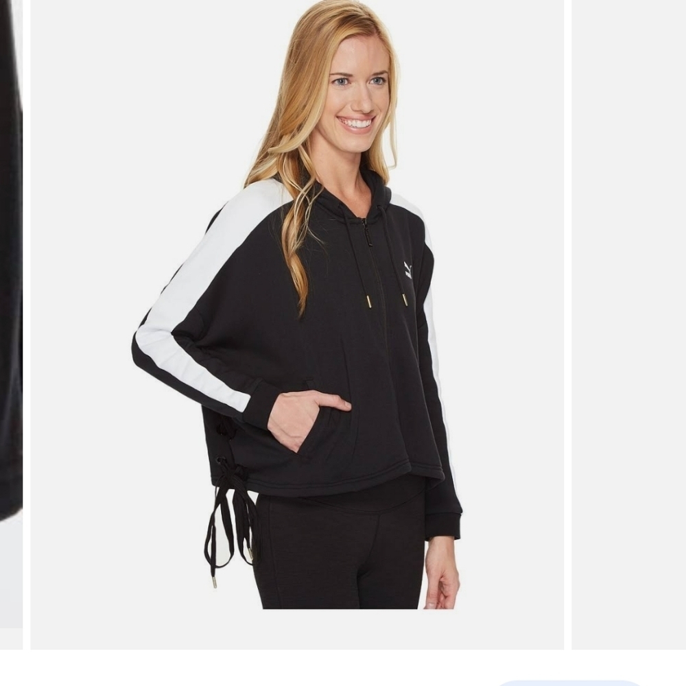 PUMA oversized black side lace up hoodie